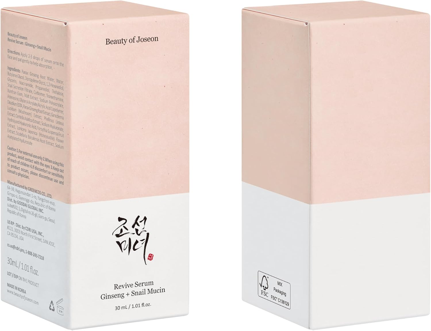 Beauty of Joseon Revive Serum: Ginseng + Snail Mucin (30ml)