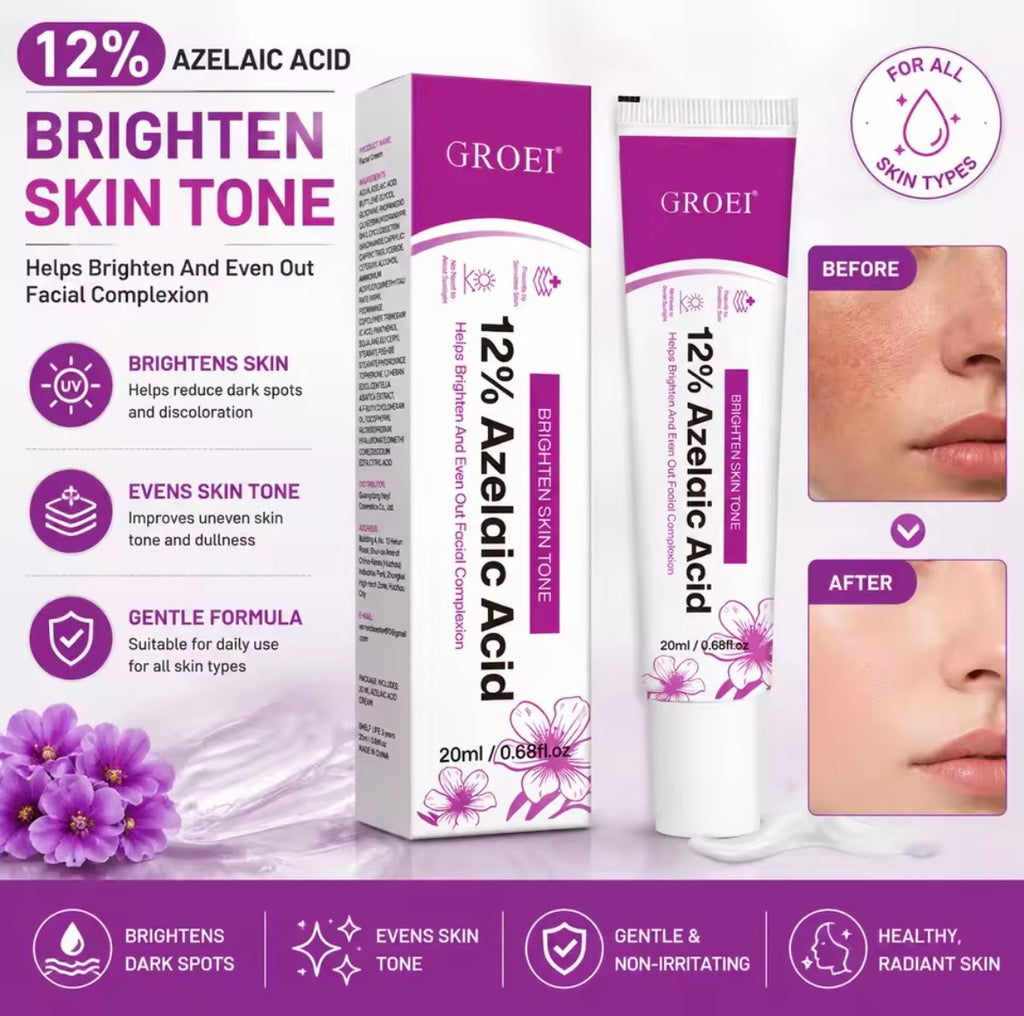 Groei 12% Azelaic Acid Cream – Brightening and Even-Tone Facial Treatment